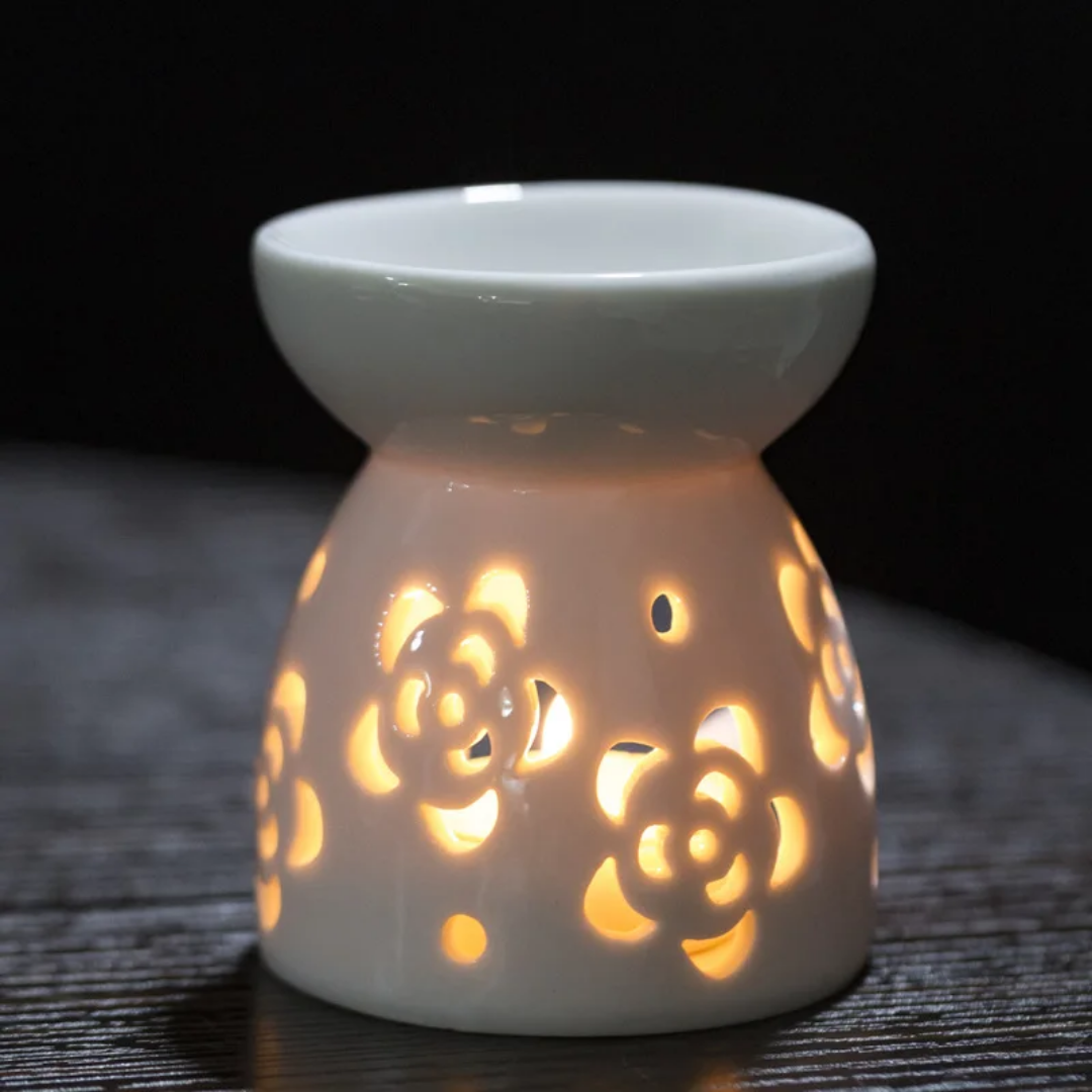 Ceramic Tealight wax melt warmer: Rose - Image 2