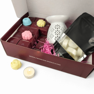 IMG20250707171424 27 scents Wax Melt Discovery Set  + Tealight Wax Melt Warmer + 12 Unscented Tealight Candles
