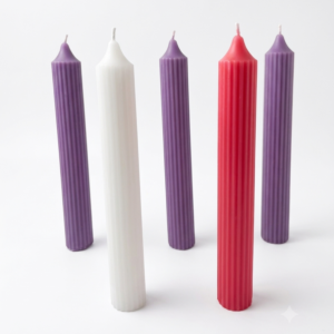 <br>Ribbed Advent Taper Candles <br>Set of 5 (Pre-Order)