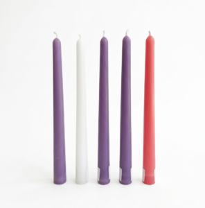 <br>Thin Advent Taper Candles<br>Set of 5 (Pre-Order)
